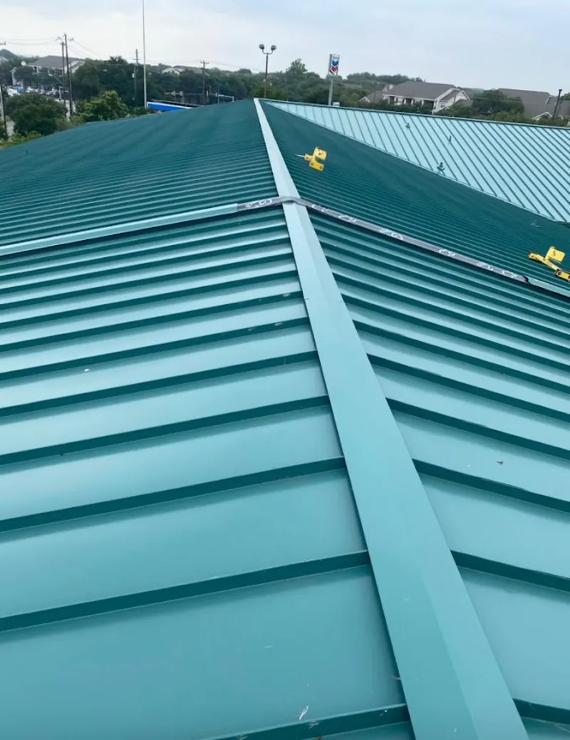 Green commercial metal roof ridge and valley for Metal Roof Repair in Bluffdale